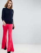 Asos Slim Pants With Split Front - Pink