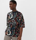 Asos Design Tall Oversized T-shirt With All Over Snake Print - Multi