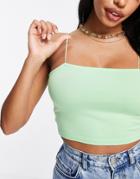 Asos Design Hourglass Ultimate Bandeau With Skinny Straps In Bright Green
