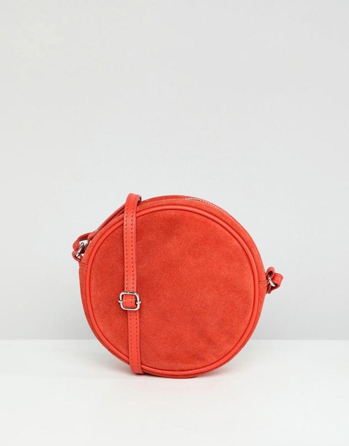 Depp Suede Round Bag - Red
