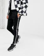 Fairplay Sweatpants With Chequerboard Taping In Black - Black