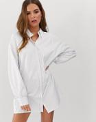 In The Style Sarah Ashcroft Pinstripe Shirt Dress - White