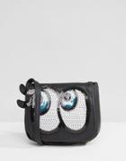 Yoki Fashion Novelty Eyes Cross Body Bag - Black
