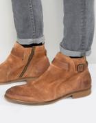 Hudson London Hank Suede Jodphur Boots - Tan