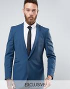 Hart Hollywood Slim Suit Jacket With Notch - Blue
