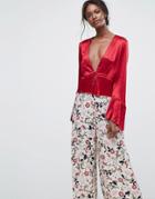 Bec & Bridge Fluted Sleeve Top - Red