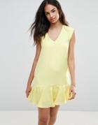 Frnch Pep Hem Dress - Yellow