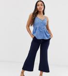 Vero Moda Petite Button Front Cropped Pants-black