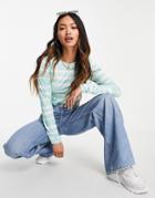 Asos Design Slinky Top In Tie-dye Blue Stripe-blues