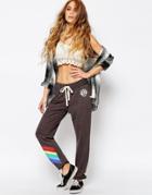 Billabong Skinny Sweatpants With Rainbow Leg - Off Black