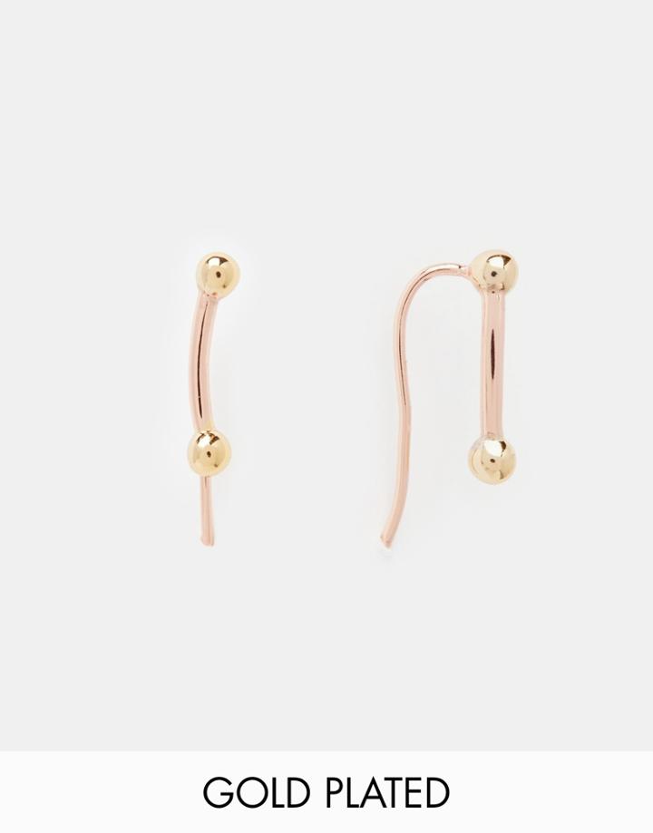 Luv Aj Exclusive Rose Gold Barbell Earrings - Rose Gold