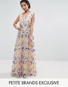 True Decadence Petite Premium Floral Embroidered Maxi Dress - Multi