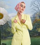 Collusion Slim Fit Blazer In Pastel Yellow - Part Of A Set