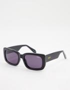 Quay X Maluma Yada Yada Unisex Slim Square Sunglasses In Black