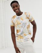 Selected Homme T-shirt With All Over Floral Print - White