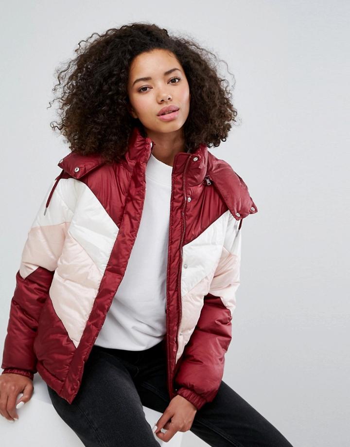 Monki Color Block Padded Jacket - Multi