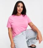 Asos Design Curve Ultimate Cotton T-shirt With Crew Neck In Pink - Pink