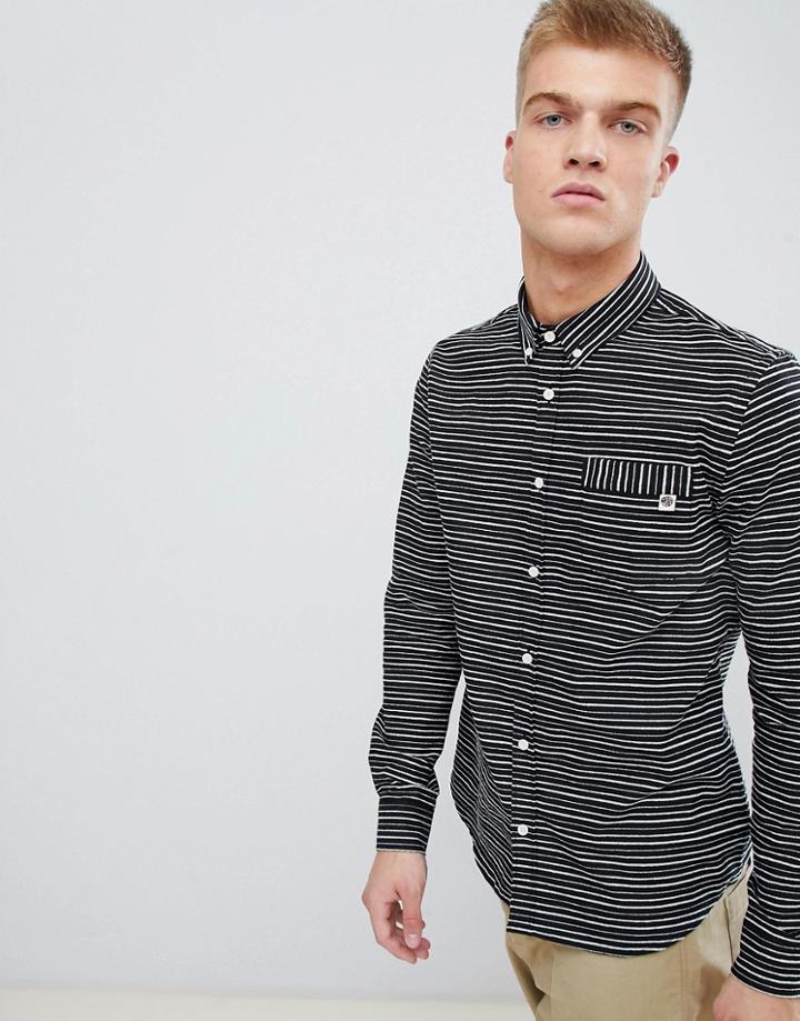 Pretty Green Jacquard Shirt In Black - Black