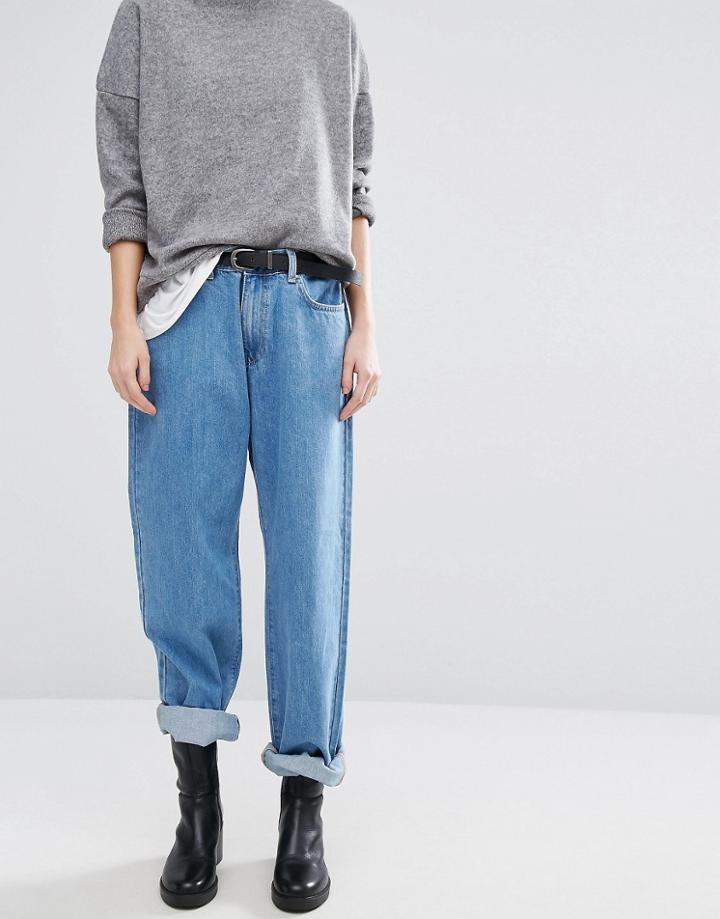 Dr Denim Muse Low Rise Wide 90's Style Straight Jean - Blue