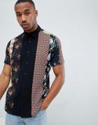 Asos Design Regular Fit Shirt In Mix And Match Floral Print - Multi
