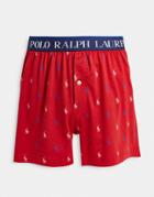 Polo Ralph Lauren Knit Boxers With All-over Pony Logo In Red