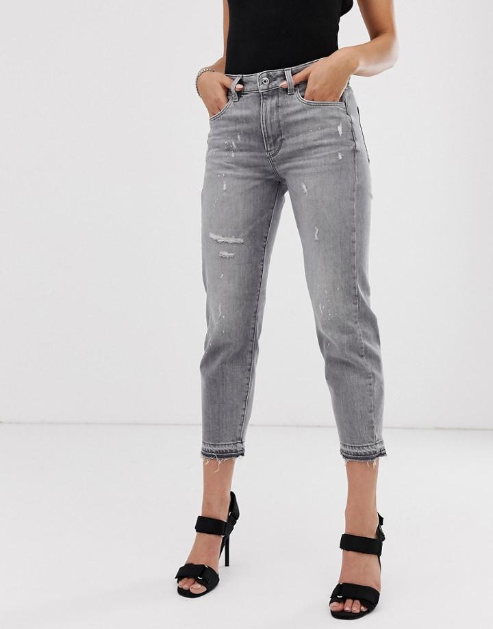 G-star 3301 Ripped Boyfriend Jeans - Blue
