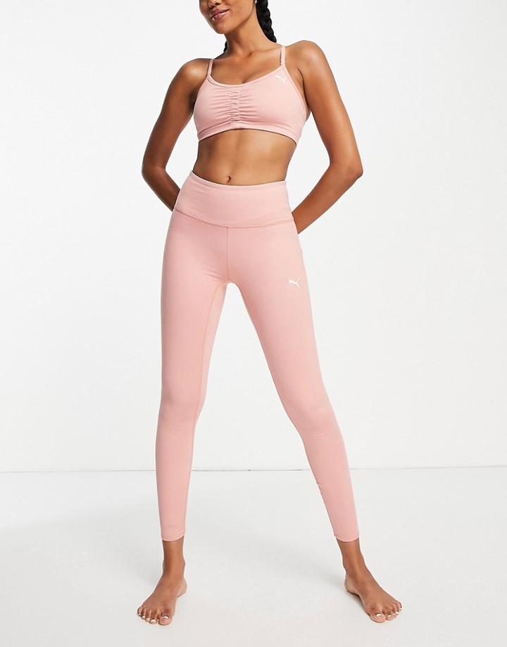 Puma Yoga Studio Foundation 7/8 Leggings In Pink