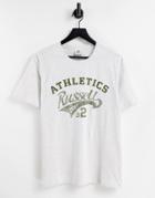 Russell Athletic Logo T-shirt In Gray-white