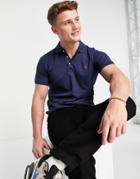 Polo Ralph Lauren Icon Logo Slim Fit Pima Cotton Polo In Navy Heather