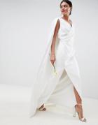 Asos Edition Cape Maxi Wedding Dress - White