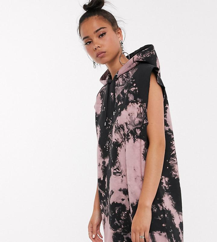 Collusion Printed Sleeveless Hoodie Dress-multi