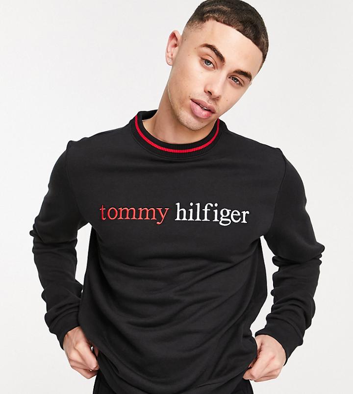 Tommy Hilfiger Asos Exclusive Lounge Sweatshirt With Chest Logo In Black