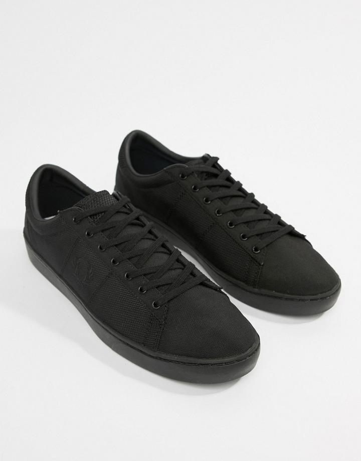 Fred Perry Spencer Nylon Tonal Sneakers In Black - Black