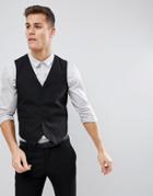 Asos Design Slim Suit Vest In Black - Black