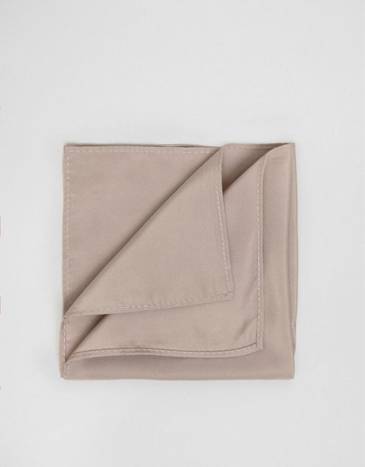 Asos Wedding Pocket Square In Taupe - Stone