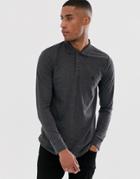 French Connection Long Sleeve Jersey Polo-gray