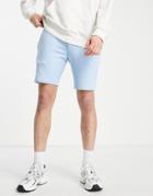 Asos Design Jersey Skinny Shorts In Pastel Blue - Lblue - Lblue