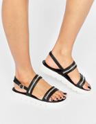 Aldo Needle Flatform Flat Sandals - Black