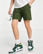 Asos Design Slim Chino Shorts In Green