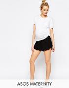 Asos Maternity Scallop Hem Short - Black