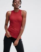 Asos The Fancy Rib Tank - Red