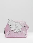 Asos Glitter Flying Piggy Makeup Bag - Pink