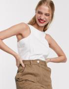 Acole Ebony Racer Top In Cream-white