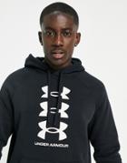 Under Armour Rival Multi Logo Fleece Hoodie In Black