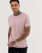 Brave Soul Raw Edge T-shirt - Pink
