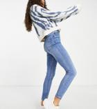 Stradivarius Petite Super High Waist Skinny Jeans In Light Blue-blues