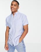 Jack & Jones Essentials Oxford Shirt Short Sleeves In Light Blue-blues