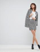 Asos Tailored Mini Skirt In Mono Stripe - Multi