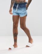 Hype Swim Shorts In Blue Fade With Taping - Blue
