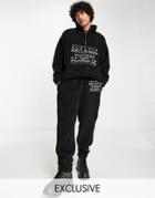 Reclaimed Vintage Inspired Relaxed Sweatpants With Ski Logo Embroidery In Black Borg - Part Of A Set